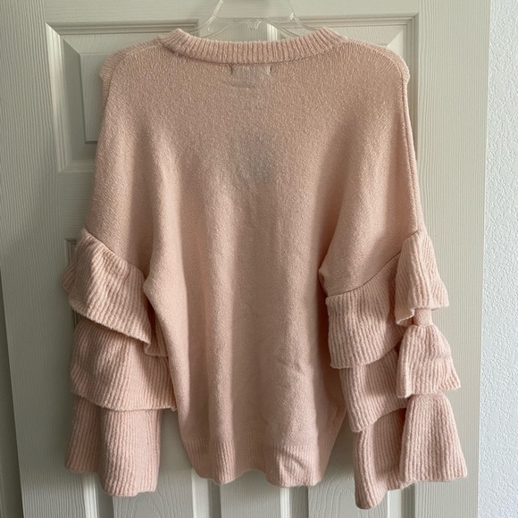 Tiered flounce sweater top - Picture 2 of 9